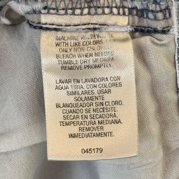 St John's Bay Size 18 Womens Distressed Hem Y2K Spandex Straight Boot Cut Denim - Picture 10 of 10